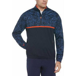 Callaway Mens Abstract Camo Printed Wind 1/4 Zip Navy Blazer XS