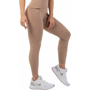 Nebbia Organic Cotton Ribbed High-Waist Leggings Brown S Fitness kalhoty