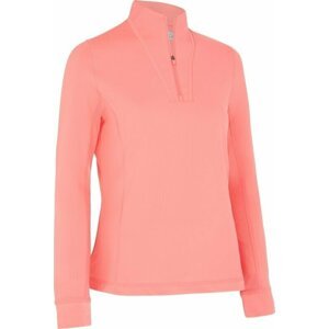 Callaway Womens Solid Sun Protection 1/4 Zip Coral Paradise M