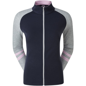 Footjoy Raglan Full-Zip Colour Block Womens Sweater Navy/Heather Grey/Rose XS
