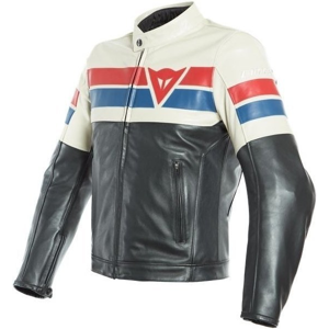 Dainese 8-Track Leather Jacket Black/Ice/Red 48
