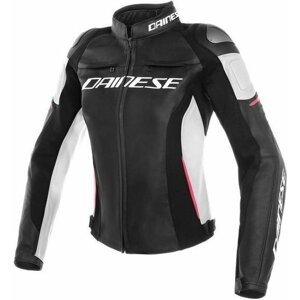Dainese Racing 3 Lady Leather Jacket Black/White/Fuchsia 40