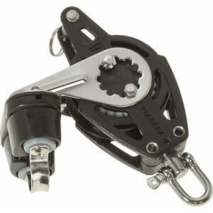 Viadana 57mm Composite Single Block Swivel with Shackle and Becket - Cam Cleat