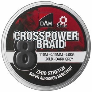 DAM Crosspower 8-Braid Dark Grey 0,15 mm 9 kg 150 m