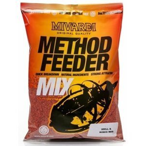 Mivardi Method Feeder Mix 1 kg Krill & Robin Red Krmivo / Krmítková směs