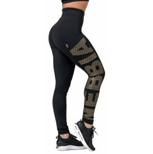 Nebbia Gold Print Leggings Black M Fitness kalhoty