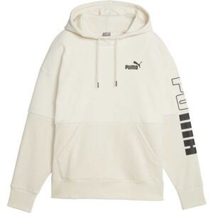 Puma POWER COLOR BLOCK HIGT NECK HOODIE Dámská mikina, béžová, veľkosť M