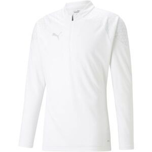 Puma TEAMCUP TRAINING 1/4 ZIP TOP Pánská sportovní mikina, bílá, veľkosť M