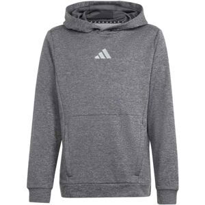 adidas TRAINING HEATHER HOODIE KIDS Dětská mikina, tmavě šedá, veľkosť 128