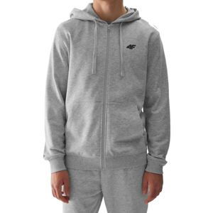 4F SWEATSHIRT FULL ZIP Pánská mikina, šedá, velikost