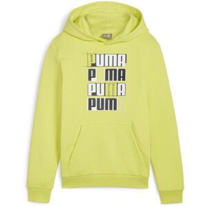 Puma ESSENTIALS + LOGO LAB HOODIE B Dětská mikina, žlutá, velikost