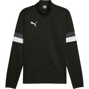 Puma TEAMRISE 1/4 ZIP TOP Pánská mikina se zipem, černá, velikost