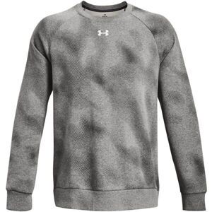 Under Armour RIVAL FLEECE PRINTED CREW Pánská mikina, šedá, velikost