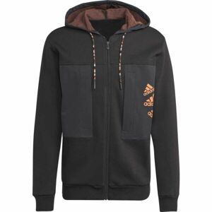 adidas BRAND LOVE FULL-ZIP HOODIE Pánská mikina, černá, veľkosť L