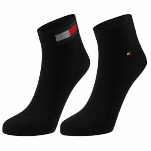 Tommy Hilfiger MEN QUARTER 2P FLAG Pánské ponožky, černá, veľkosť 43-46