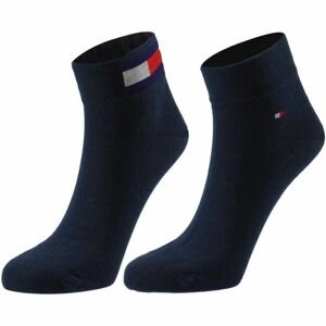 Tommy Hilfiger MEN QUARTER 2P FLAG Pánské ponožky, tmavě modrá, veľkosť 39-41