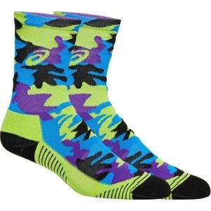 ASICS COLOR CAMO RUN CREW SOCK Dámské sportovní ponožky, zelená, velikost 35-38