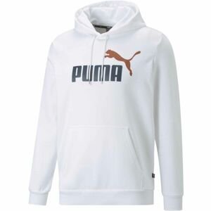 Puma ESS + 2 COL BIG LOGO HOODIE FZ Pánská mikina, bílá, velikost