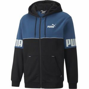 Puma POWER COLORBLOCK FULL ZIP HOODIE FL Pánská mikina, černá, veľkosť S