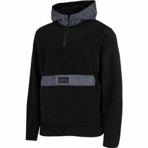 4F FLEECE ANORAC M Pánská fleecová mikina, černá, velikost L