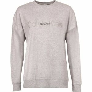 Calvin Klein EMBOSSED ICON LOUNGE-L/S SWEATSHIRT Dámská mikina, šedá, velikost XL