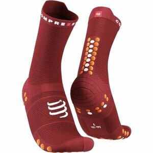 Compressport PRO RACING SOCK v4.0 RUN HIGH Běžecké ponožky, vínová, velikost T2