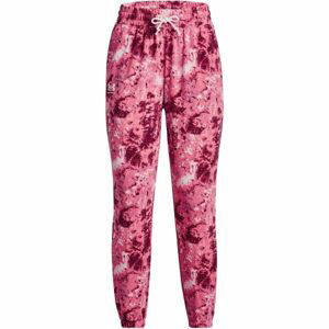 Under Armour RIVAL TERRY PRINT JOGGER Dámské tepláky, růžová, velikost M