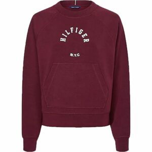 Tommy Hilfiger RLX SUEDED MODAL C-NK SWEATSHIRT Dámská mikina, vínová, velikost S