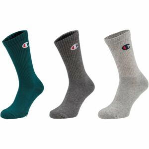 Champion 3PK CREW SOCKS Unisexové ponožky, tmavě zelená, veľkosť 35-38