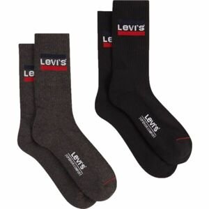 Levi's REGULAR CUT SPRTWR LOGO 2P Ponožky, černá, velikost 43/46