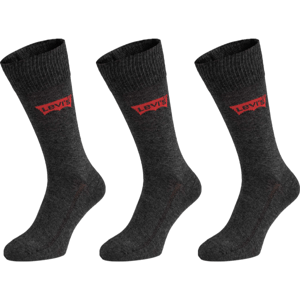 Levi's REGULAR CUT BATWING LOGO 3P Ponožky, tmavě šedá, veľkosť 43-46