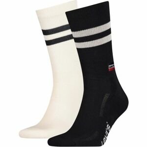 Levi's® REG CUT RETRO SPORT STRIPES 2P Unisexové ponožky, černá, velikost