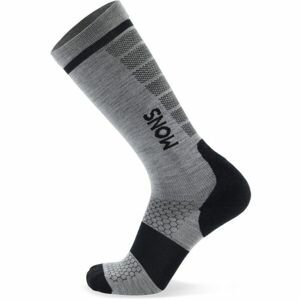 MONS ROYALE PRO LITE MERINO SNOW SOCK Unisex lyžařské merino ponožky, šedá, velikost M