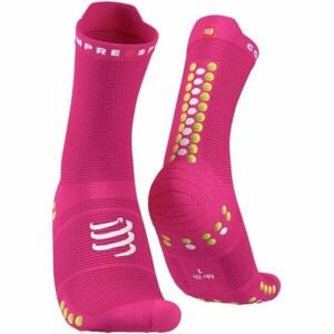 Compressport PRO RACING SOCK v4.0 RUN HIGH Běžecké ponožky, růžová, veľkosť T1