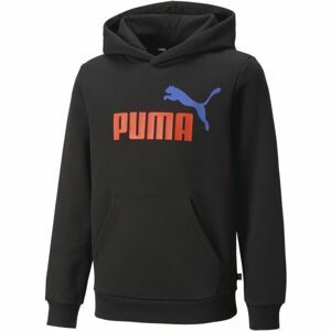 Puma ESS + 2 COL BIG LOGO HOODIE FL B Chlapecká mikina, černá, velikost 128