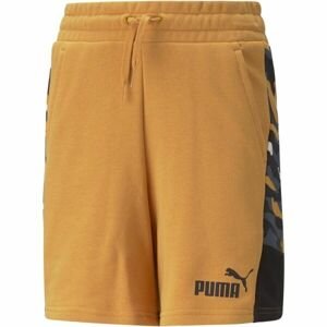 Puma ESS+CAMO SHORTS TR B DESERT CLAY Dětské sportovní šortky, oranžová, velikost 116