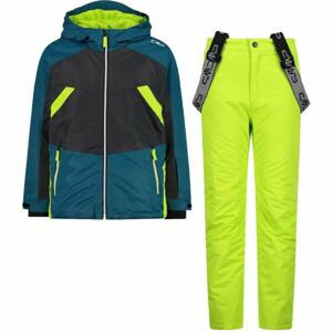 CMP KID SET JACKET AND PANT Chlapecký lyžařský komplet, reflexní neon, velikost 140