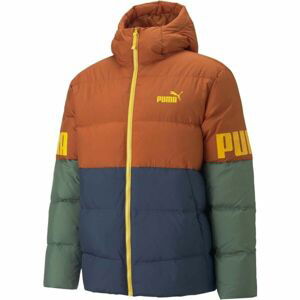 Puma POWER HOODED DOWN PUFFER Pánská péřová bunda, zelená, velikost L