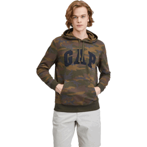 GAP V-PRINTED HERITAGE LOGO PO Pánská mikina, khaki, velikost M