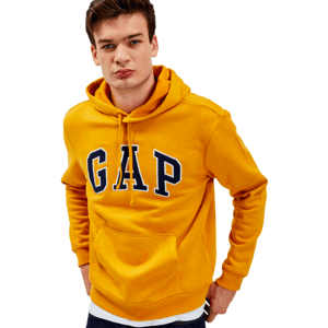 GAP HERITAGE LOGO Pánská mikina, žlutá, veľkosť M