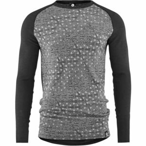 Bula GEO MERINO WOOL CREW Pánské triko s dlouhým rukávem, tmavě šedá, veľkosť XL
