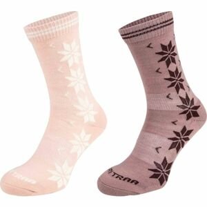KARI TRAA VINST WOOL 2PK Dámské vlněné ponožky, růžová, veľkosť 36-38