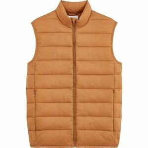 CELIO BULOCK Pánská prošívaná vesta, hnědá, veľkosť M