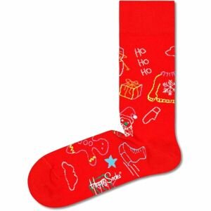 HAPPY SOCKS HO HO HO Klasické ponožky, červená, velikost 41-46