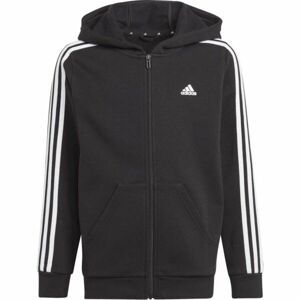 adidas 3S FL FZ HOOD Dětská mikina, černá, velikost 152