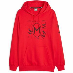 Puma ACM FTBLCORE GRAPHIC HOODY Pánská fotbalová mikina, červená, velikost XL