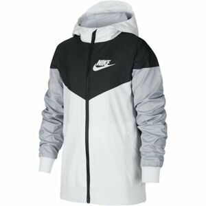 Nike SPORTSWEAR WINDRUNNER Dětská přechodová bunda, bílá, velikost