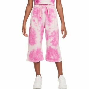 Nike NSW WASH PANT JSY Dívčí sedmiosminové tepláky, růžová, velikost L