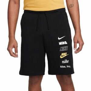 Nike CLUB+ FT SHORT MLOGO Pánské šortky, černá, velikost XL