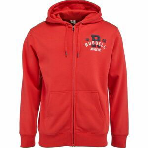 Russell Athletic CLASSIC PRINTED ZIP THROUGH HOODY M Pánská mikina, červená, velikost L